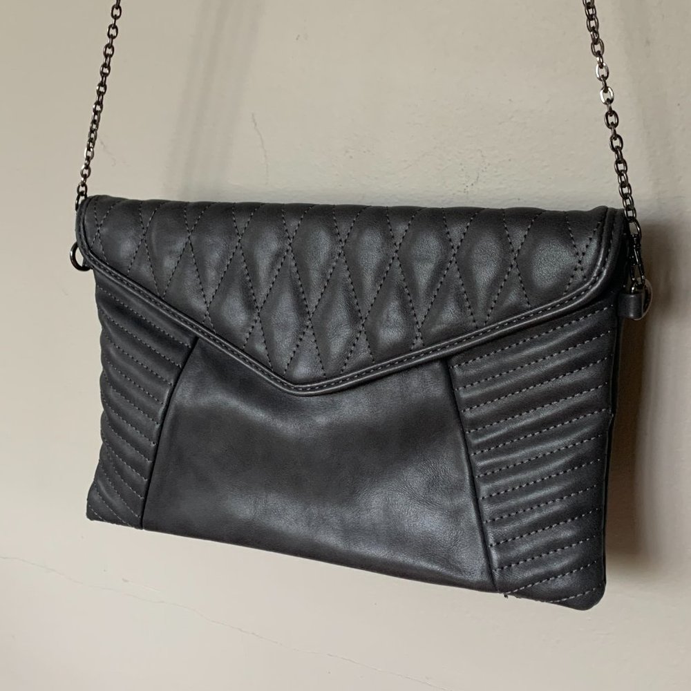 Urban Expressions Grey Vegan Leather Clutch